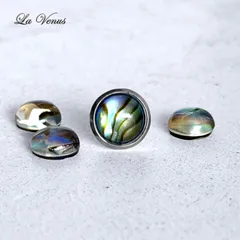 ✴︎海のオーロラ✴︎ つけっぱなしOK 天然 アバロンシェル × クリスタル 天然水晶 ベゼルピアス 大粒8mm 316 サージカルステンレス 片耳用 金属アレルギー対策 覆輪 ゴールド シルバー