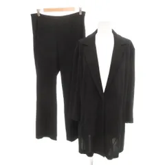 アイシービー iCB 美品 セットアップ ロングジャケット パンツ スラックス 12 黒 ブラック テーラードカラー /NL ■GY58