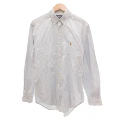 ポロ バイ ラルフローレン Polo by Ralph Lauren シャツ 15 1/2 - 34 水色 白 ストライプ柄 ボタンダウンカラー 長袖 /NL ■GY61