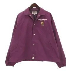 アベイシングエイプ A BATHING APE コーチ ジャケット プリント パープル S 260126E ■GY35のサムネイル