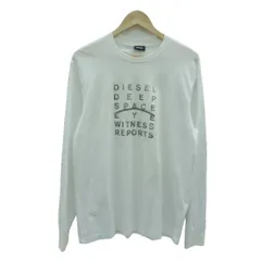 ディーゼル DIESEL Tシャツ カットソー クルーネック 長袖 L オフホワイト 白 プリント /HO6 ■GY61