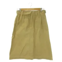 マーガレットハウエル MHL. チノスカート ミモレ ロング タイト サイドベルト 2 ベージュ /CK18 ■GY58