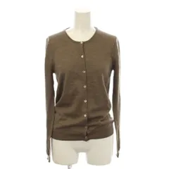 マカフィー MACPHEE トゥモローランド カーディガン ウール M ブラウン 無地 ラウンドネック 長袖 /LP ■GY58