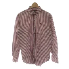 ラルフローレン RALPH LAUREN シャツ 160 赤 レッド ストライプ柄 ボタンダウンカラー 長袖 /PP ■GY58