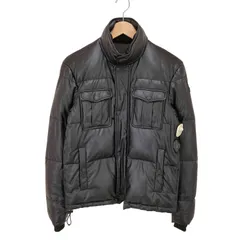 エンポリオアルマーニジーンズ EMPORIO ARMANI JEANS スタンドネック 比翼 フェイクレザー ダウンジャケット 裾ドローコード メンズ import：S 