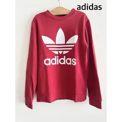 adidas　アディダス  キッズ　トレーナー　スウェット　150cm   レッド　ロゴ　カジュアル　送料込み  3407835