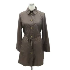 マッキントッシュフィロソフィー MACKINTOSH PHILOSOPHY スプリングコート ステンカラーコート ロング丈 40 L ダークブラウン ベルト付き 収納袋付き /HO33 ■GY61