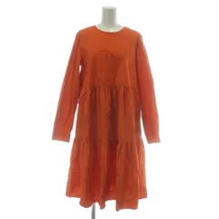 B&Y ユナイテッドアローズ BEAUTY&YOUTH ビューティー&ユース ワンピース 長袖 ロング クルーネック オレンジ /XZ ■GY61