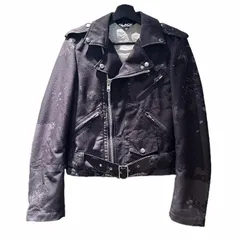 ブラックコムデギャルソン BLACK COMME des GARCONS 18AW ペイント加工 ダブルライダースジャケット XS ブラック系1B-J015のサムネイル