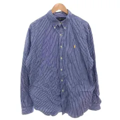 ラルフローレン RALPH LAUREN BDシャツ XL 青 ブルー ストライプ柄 ボタンダウン 長袖 /FF ■GY62