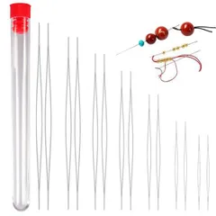 5 ビーズ針 刺繍針 ビーズ刺繍 収納箱付き ビーズ針 ビーズ刺繍針 ビーズ編み針 ブレスレット ジュエリー DIY ソーイング クラフト 長さ5.8/7.6/10.2/11.5/12.8cm 5本