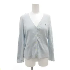 ラルフローレン RALPH LAUREN カーディガン 160 水色 ライトブルー Vネック ロゴ刺繍 長袖 3123-3418 /HW ■GY60