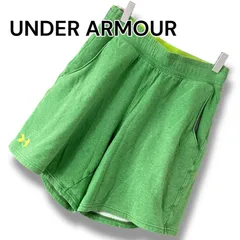 UNDER ARMOUR アンダーアーマー グリーン ハーフパンツ ショートパンツ メンズ MD Mサイズ相当 コットン混 ロゴ刺繍 ウエストゴム スポーツウェア トレーニング ランニング ジム 運動着 ルームウェア 快適 速乾性 0001011OC