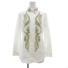 エトロ ETRO シャツ ブラウス ペイズリー ブリント 長袖 40 白 ホワイト /JS ■GY62