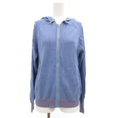 ポールスミス PAUL SMITH ジップパーカー ジャケット ニット バイカラー M ライトブルー 赤 レッド /JS ■GY58