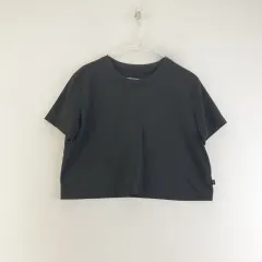 안DAR レディース Lサイズ ブラック クロップド半袖Tシャツ L8742