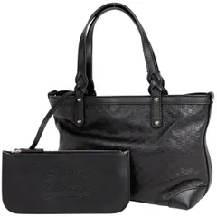 グッチ GUCCI マイクログッチシマレザー トートバッグ ハンドバッグ トートバッグ シマレザー ブラック 269878 レディース 【中古】