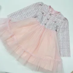 7号 110オススメ ピンクツイード チュールONE PIECE