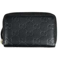 グッチ GUCCI グッチシマ コインケース 小銭入れ コインケース シマレザー ブラック 255452 レディース 【中古】
