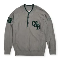 CUTTER & BUCK カッターアンドバック ダイヤ柄編み ハーフボタン ニット セーター サイズ M /ライトグレー系 ゴルフ ウェアのサムネイル