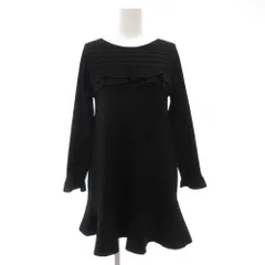 トゥービーシック TO BE CHIC ニットチュニック カットソー 長袖 フリル 40 黒 ブラック /GV ■GY60