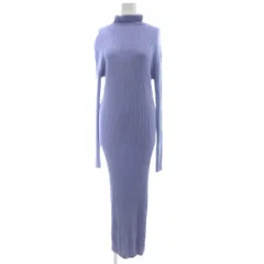 トゥモローランド TOMORROWLAND 美品 ワンピース S リブニット 長袖 マキシ ロング ウール 青 ブルー /AE ■GY61