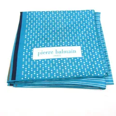 ピエールバルマン スカーフ ドット柄 ブランド メンズ レディース ブルー PIERRE BALMAIN 【中古】