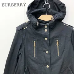 ＢＵＲＢＥＲＲＹ ＢＬＵＥ ＬＡＢＥＬ バーバリー ミリタリー ジャケット ＦＲＦ０１－６８２－０９ アウター 36 三陽商会 フード ブラック 黒 レディース
