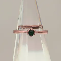 【エメラルド】フリーサイズリング【ピンクゴールドカラー】