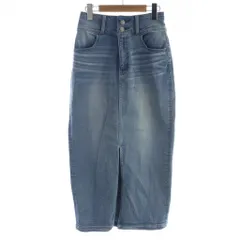 アズールバイマウジー AZUL by moussy ハイウエストスカート デニム タイト ロング スリット M 水色 ライトブルー 250HSS12-001J-1 /KW ■GY58
