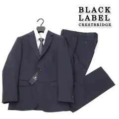 新品 ◇ブラックレーベル クレストブリッジ BLACK LABEL CRESTBRIDGE ネイビーソリッドスーツ ビジネス スーツ 羊毛100% 背抜き38L # 053