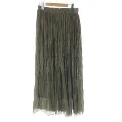 アイテムズ アーバンリサーチ ITEMS URBANRESEARCH スカート F カーキ プリーツ加工 フレア マキシ丈  ロング /KW ■GY60