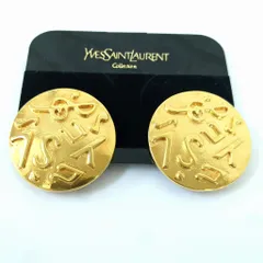 YSL イヴサンローラン　イヤリング　ロゴ　音符　モチーフ　ゴールドカラー