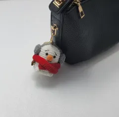 在庫1個 ハンドメイド 編み スノーマン キーホルダー