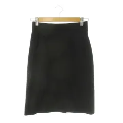 アンタイトル UNTITLED スカート 2 黒 ブラック 無地 膝丈 タイト スーツ /CK29 ■GY60