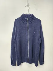 タミーヒルフィガー ネイビー ニット ジップアップ カーディガン