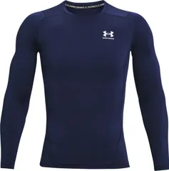 アンダーアーマー UNDER ARMOUR UA ヒートギアアーマー ロングスリーブ シャツ メンズ 長袖 アンダーウェア トップス 吸汗速乾 涼しい 通気性 トレーニング 抗菌防臭 ドライ ストレッチ  1361 410 MIDNIGHTNAVY/WHI