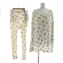 ジェラートピケ gelato pique クッキーアニマル柄ルームウェア パジャマ ナイトウェア トップス ボトムス リブ 総柄 ONE 白 ホワイト /KW ■GY58