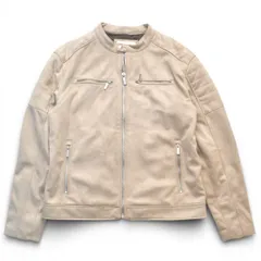 ZARA ザラ フェイクスウェード シングルライダースジャケット サイズXL メンズ ベージュ 8281/357/710