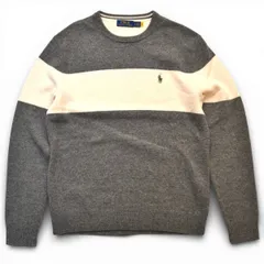 POLO RALPH LAUREN ポロラルフローレン ニットセーター プルオーバー イエロータグ ポニー刺繍 サイズS グレー メンズ