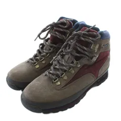 ティンバーランド Timberland EURO hiker トレッキングブーツ ショート スエード キャンバス レースアップ 7.5 25.5cm 茶色 ブラウン ボルドー 95095 /XZ