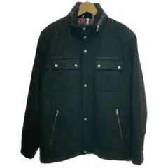 30％OFF！【中古】COLE HAAN　ウールジャケット　ブルゾン　ハイネック　フルジップ　無地　古着