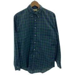 【中古】L.L.Bean　チェックシャツ　80s vintage　80年代　OLD　長袖　トップス　ボタンダウン　胸ポケット　アウトドア　古着　/1151
