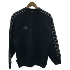 【中古】kappa　ジャージ　トラックジャケット　プルオーバー　クルーネック　無地　ワンポイント　刺しゅう　日本製　スポーツ　古着　/1283