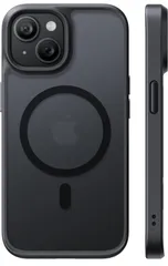 ★TORRAS iPhone 15 用 ケース 【米軍進化耐久性・高精密 Magsafe対応】マグネット搭載 黄ばみなし 耐衝撃 指紋防止 傷防止 ワイヤレス対応 半透明 ストラップホール付き Guardian-Mag 黒 マットブラック