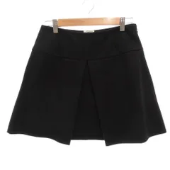ミュウミュウ miumiu 台形 スカート タックサイドジップ ショート丈 38 黒 ブラック /FF ■GY62