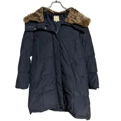  BEAMS HEART ビームス ハート ダウン ジャケット コート アウター ネイビー フード ファー レディース 0【ZK42】