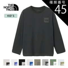 種類45：(WT)ホワイト４/120 ザ・ノース・フェイス ロンt キッズ ジュニア ロゴt 人気 ロングスリーブ スモールスクエア ロゴティー NTJ32357 K THE NORTH FACE ザ・  キッズ 長袖Tシャツ オーガニックコットン メール便 