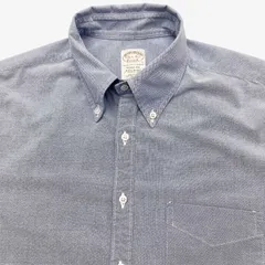 【16 1/2-35】Brooks Brothers(ブルックスブラザーズ) ポロカラーBD(ボタンダウン)シャツ ブルー無地 SOHO Fit / USA製　アメリカ製  American Supima Cotton オックスフォード メンズ L相当