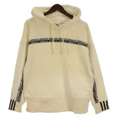 アディダスオリジナルス adidas originals ロゴテープ スウェット パーカー 裏毛 アイボリー S ■FF